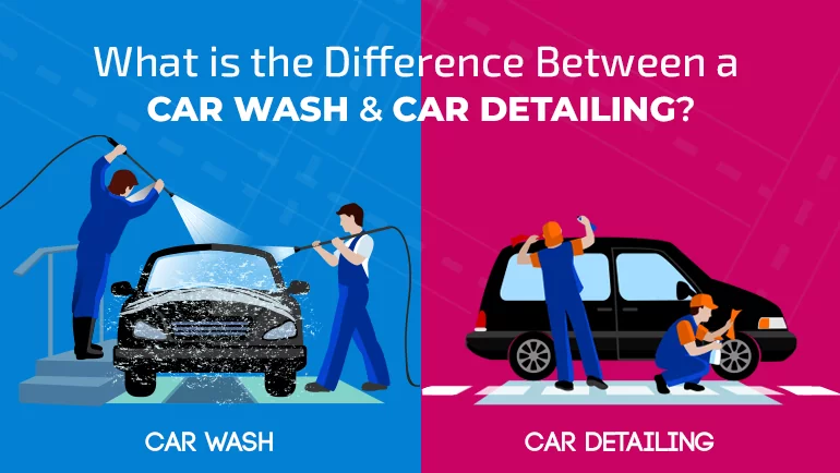 difference between a standard car wash and detailing is the level of service